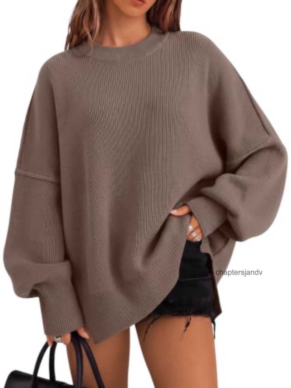 LILLUSORY Oversized Crewneck Tunic Sweater Loose Fit Fall Winter Pullover
